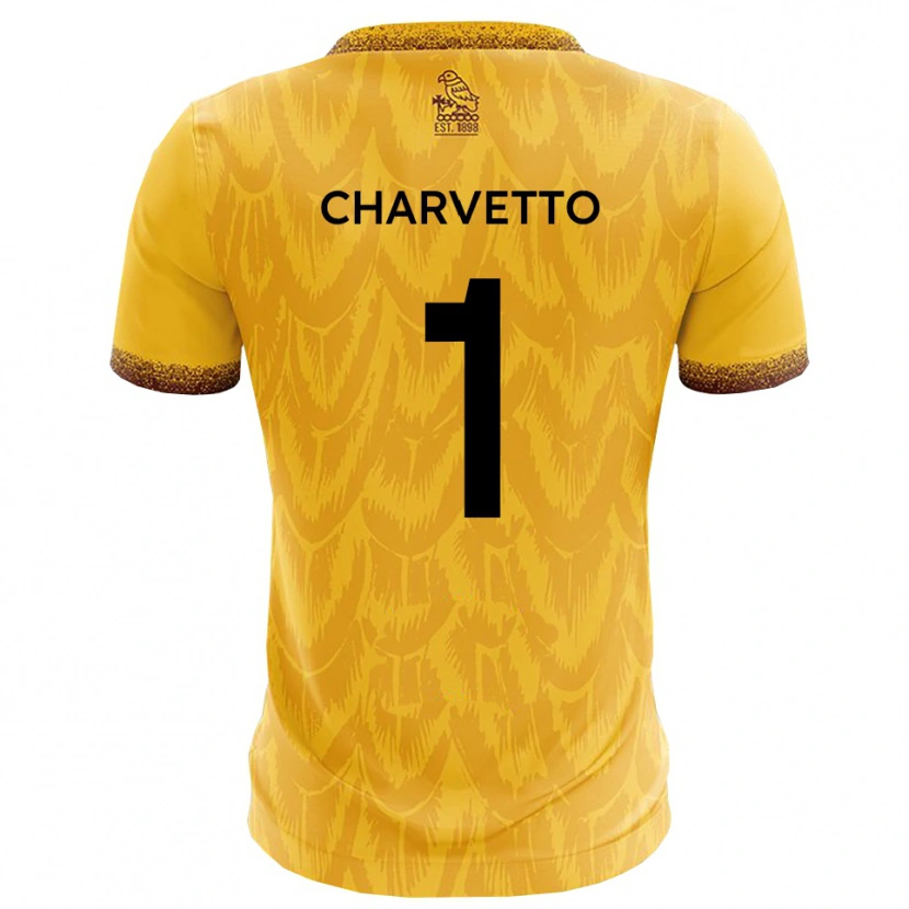 Danxen Homem Camisola Michael Charvetto #1 Amarelo Marrom Principal 2025/26 Camisa