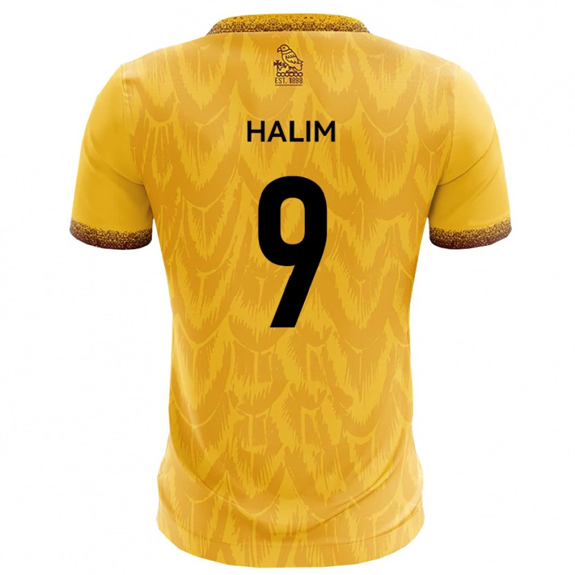 Danxen Homem Camisola Mehmet Halim #9 Amarelo Marrom Principal 2025/26 Camisa