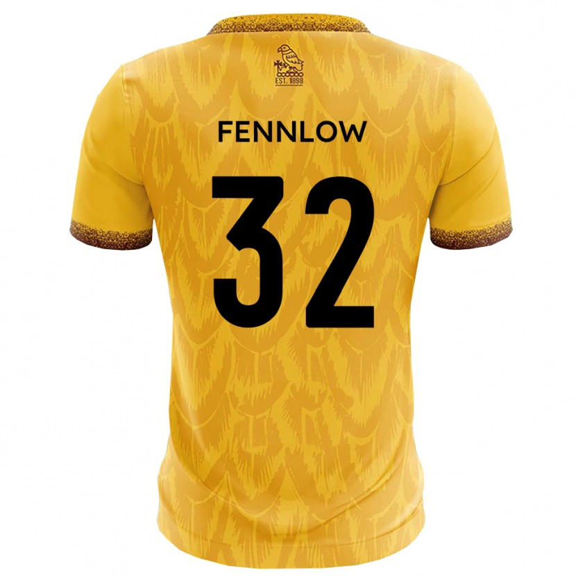 Danxen Homem Camisola James Fennlow #32 Amarelo Marrom Principal 2025/26 Camisa