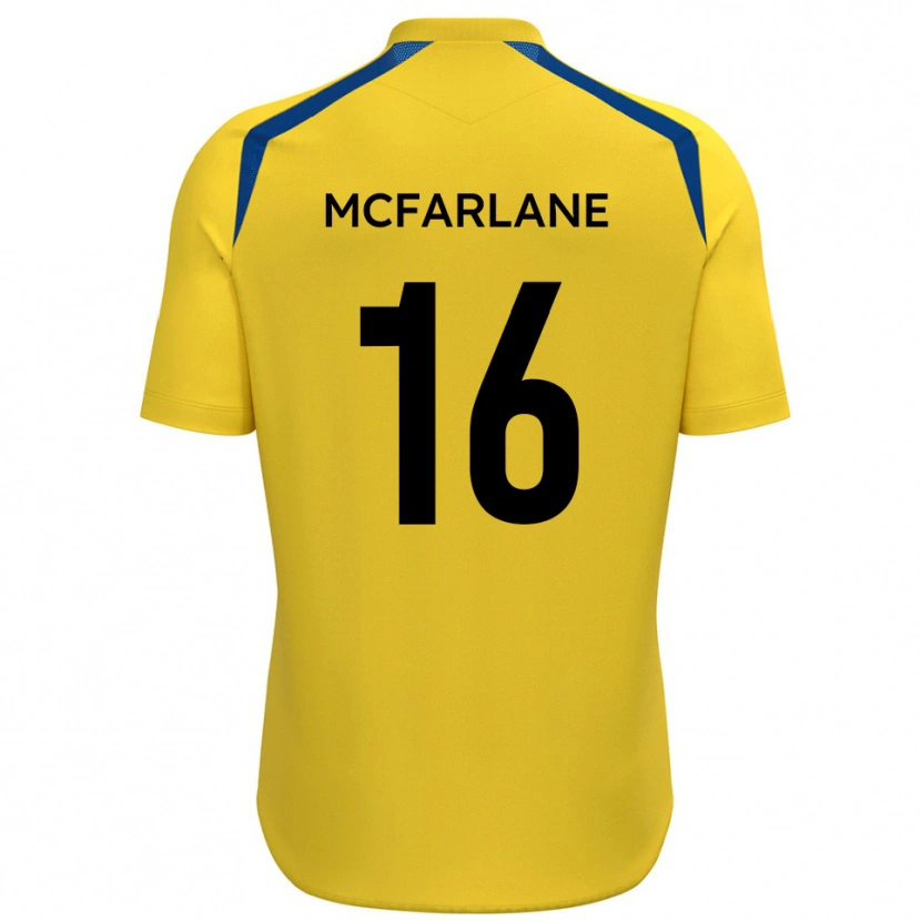 Danxen Homem Camisola Callum Mcfarlane #16 Amarelo Azul Principal 2025/26 Camisa