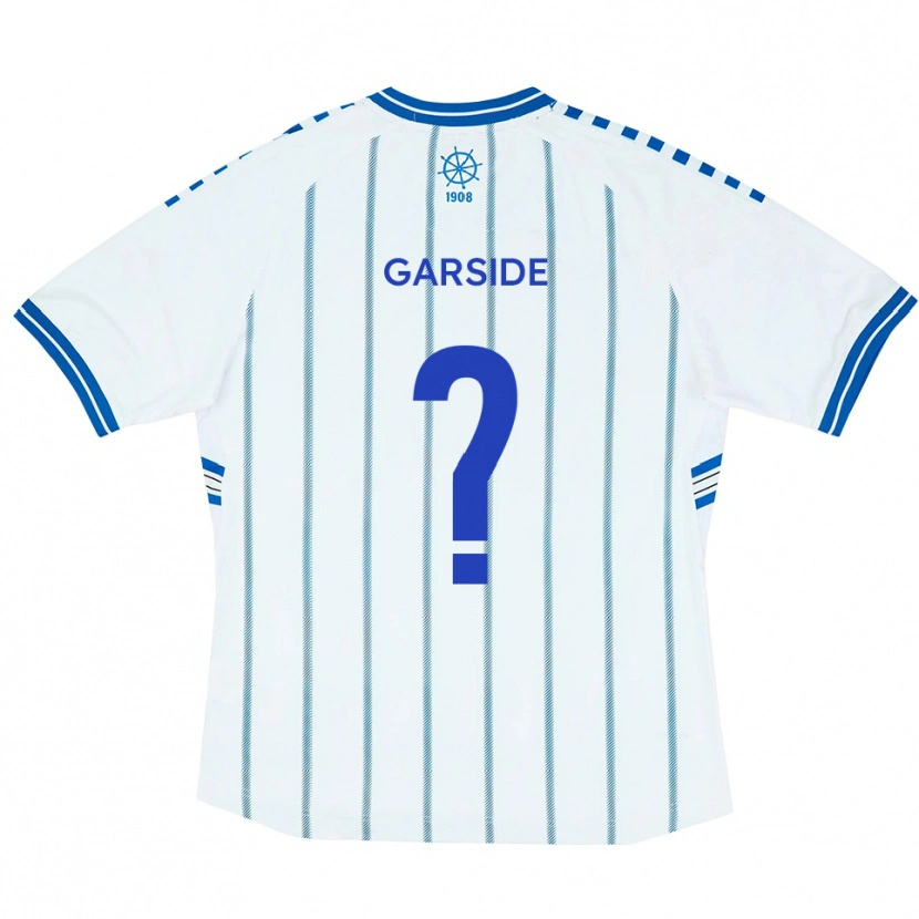 Danxen Homem Camisola Faye Garside #0 Branco Azul Principal 2025/26 Camisa