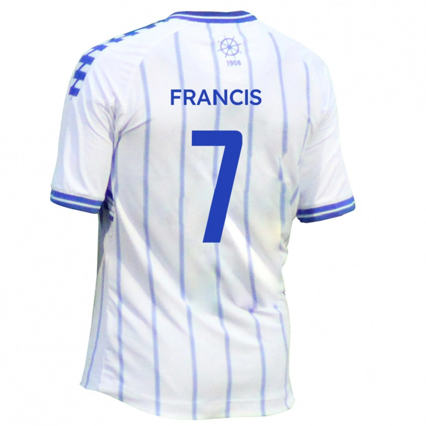 Danxen Homem Camisola Jermaine Francis #7 Branco Azul Principal 2025/26 Camisa