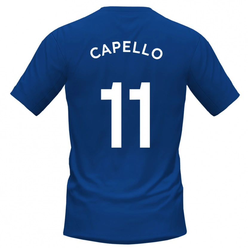 Danxen Homem Camisola Angelo Capello #11 Azul Branco Principal 2025/26 Camisa