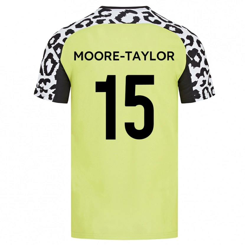 Danxen Homem Camisola Jordan Moore-Taylor #15 Amarelo Fluorescente Principal 2025/26 Camisa