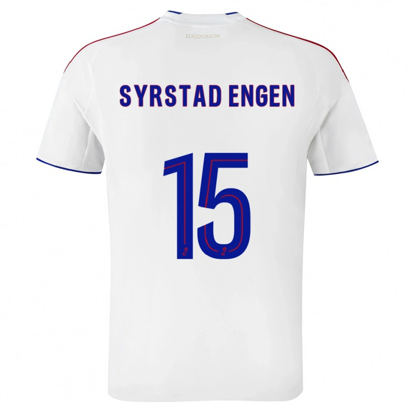 Danxen Homem Camisola Ingrid Syrstad Engen #15 Branco Vermelho Principal 2025/26 Camisa