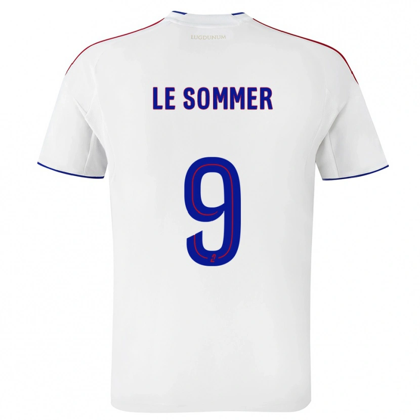 Danxen Homem Camisola Eugenie Le Sommer #9 Branco Vermelho Principal 2025/26 Camisa