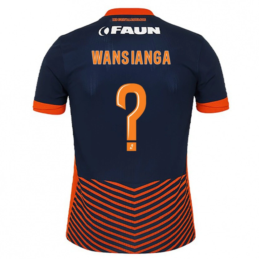 Danxen Homem Camisola Miguel Wansianga #0 Azul Meia-Noite Laranja Principal 2025/26 Camisa