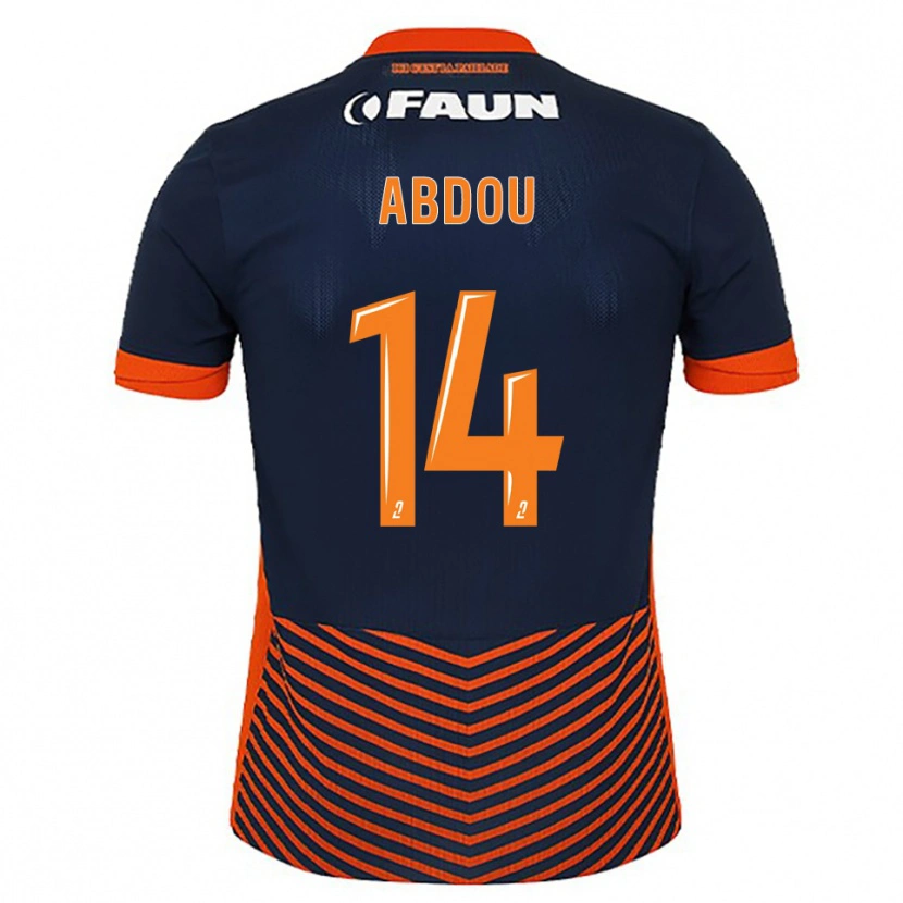 Danxen Homem Camisola Mathias Abdou #14 Azul Meia-Noite Laranja Principal 2025/26 Camisa