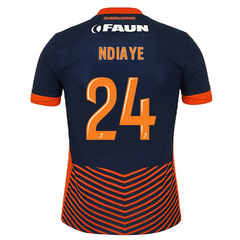 Danxen Homem Camisola Junior Ndiaye #24 Azul Meia-Noite Laranja Principal 2025/26 Camisa
