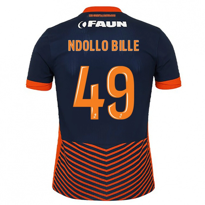 Danxen Homem Camisola Wilfried Ndollo Bille #49 Azul Meia-Noite Laranja Principal 2025/26 Camisa
