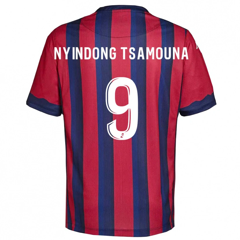 Danxen Homem Camisola Jean Nyindong Tsamouna #9 Vinho Azul Marinho Principal 2025/26 Camisa