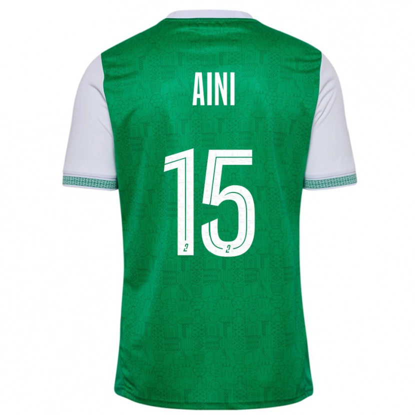Danxen Homem Camisola Noham Aini #15 Verde Branco Principal 2025/26 Camisa