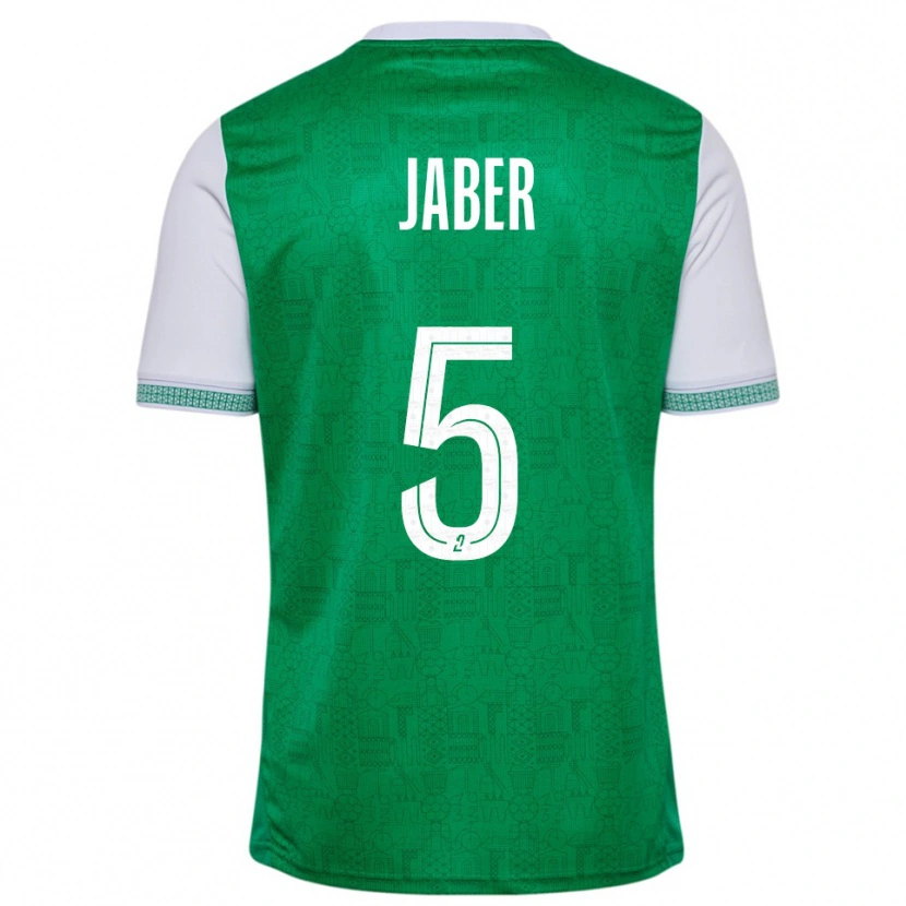 Danxen Homem Camisola Mahmoud Jaber #5 Verde Branco Principal 2025/26 Camisa