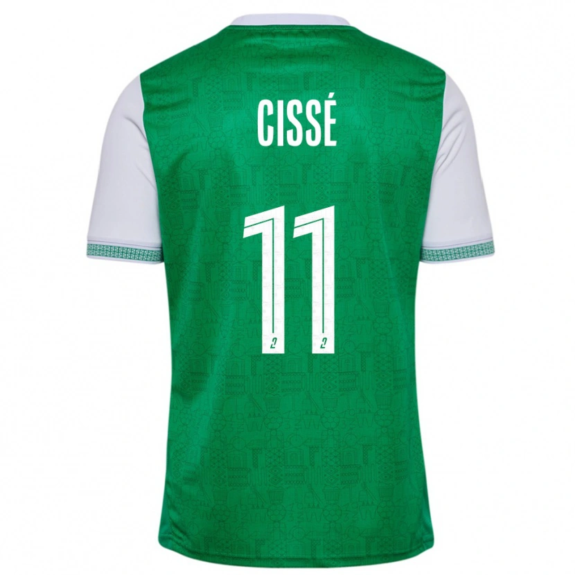 Danxen Homem Camisola Karim Cissé #11 Verde Branco Principal 2025/26 Camisa