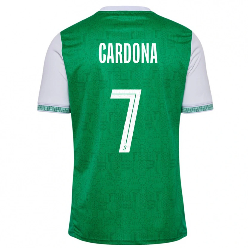 Danxen Homem Camisola Irvin Cardona #7 Verde Branco Principal 2025/26 Camisa