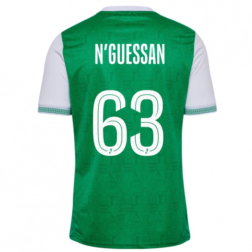 Danxen Homem Camisola Djylian N'guessan #63 Verde Branco Principal 2025/26 Camisa