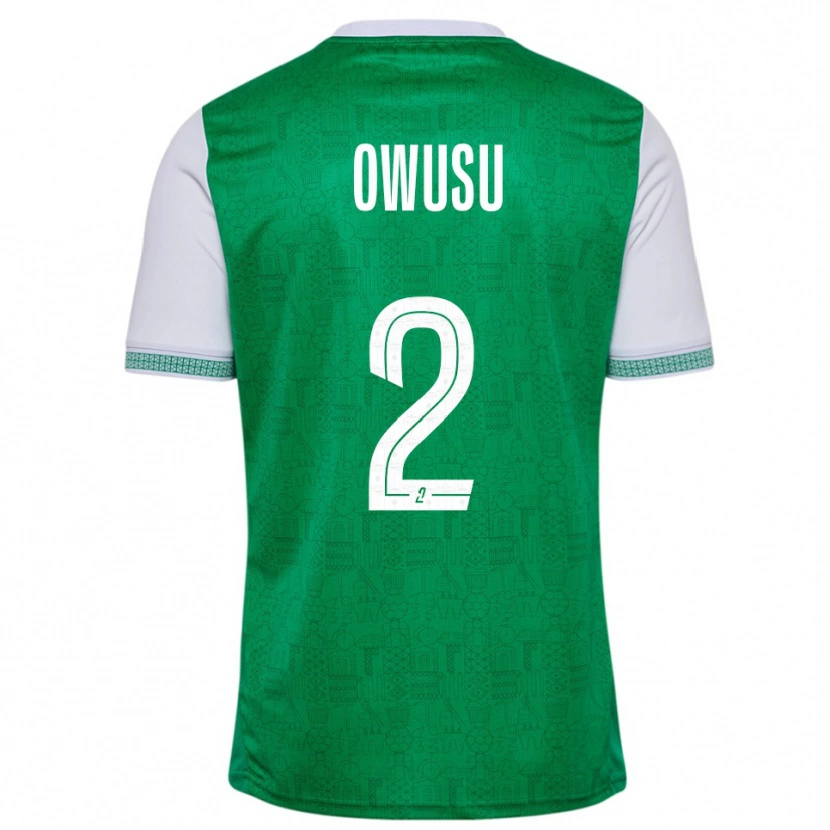 Danxen Homem Camisola Beres Owusu #2 Verde Branco Principal 2025/26 Camisa