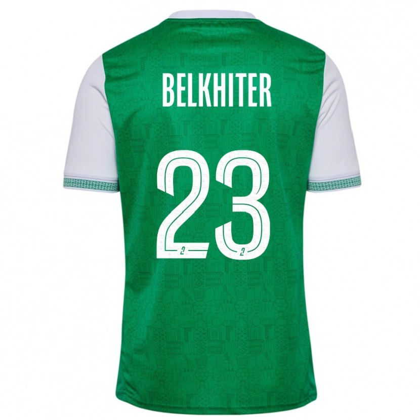 Danxen Homem Camisola Morgane Belkhiter #23 Verde Branco Principal 2025/26 Camisa
