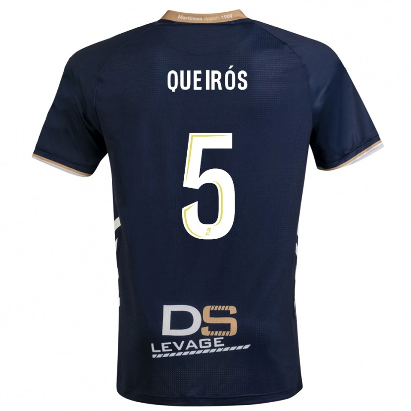 Danxen Homem Camisola Diogo Queirós #5 Azul Marinho Dourado Principal 2025/26 Camisa