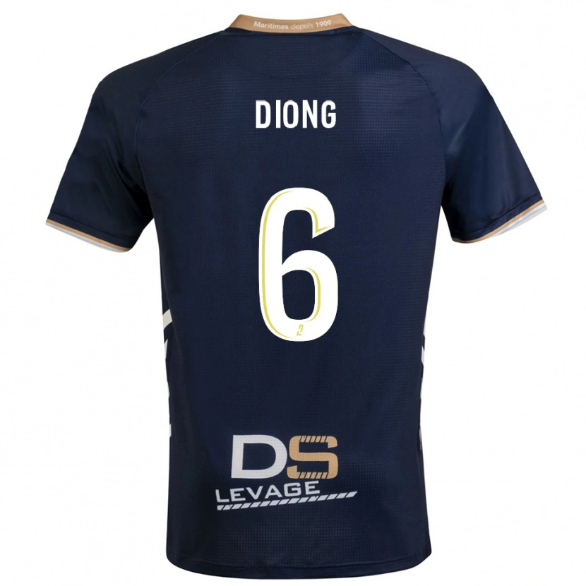 Danxen Homem Camisola Pape Diong #6 Azul Marinho Dourado Principal 2025/26 Camisa