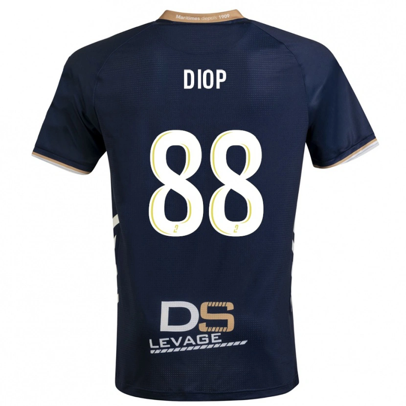 Danxen Homem Camisola Malick Diop #88 Azul Marinho Dourado Principal 2025/26 Camisa