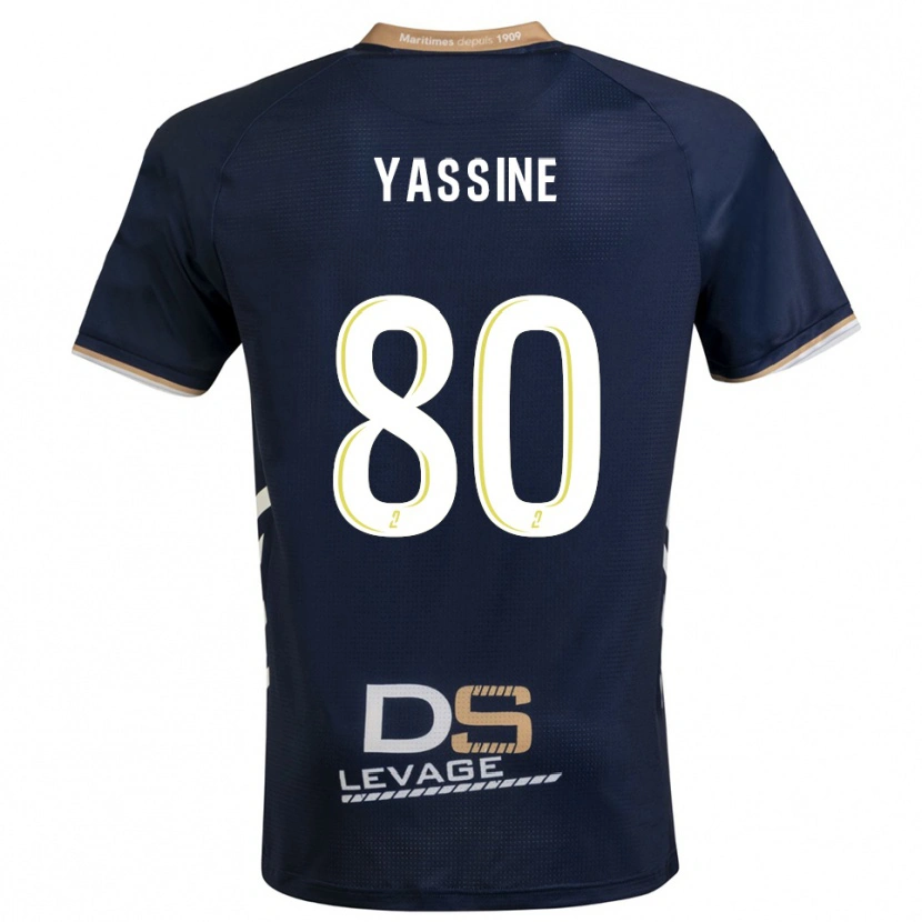 Danxen Homem Camisola Gessime Yassine #80 Azul Marinho Dourado Principal 2025/26 Camisa