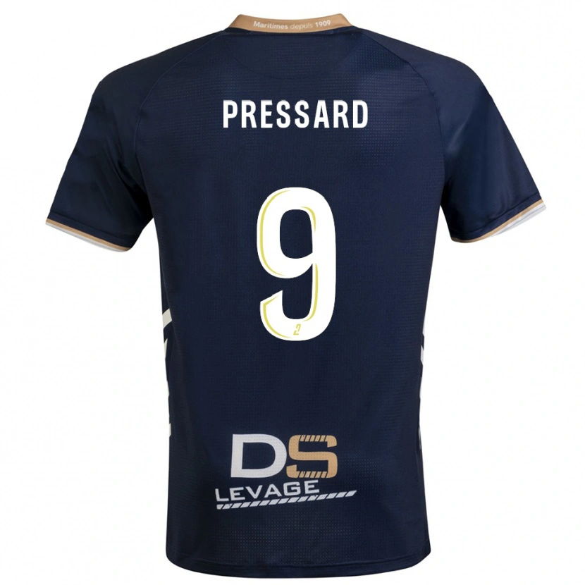 Danxen Homem Camisola Alan Pressard #9 Azul Marinho Dourado Principal 2025/26 Camisa