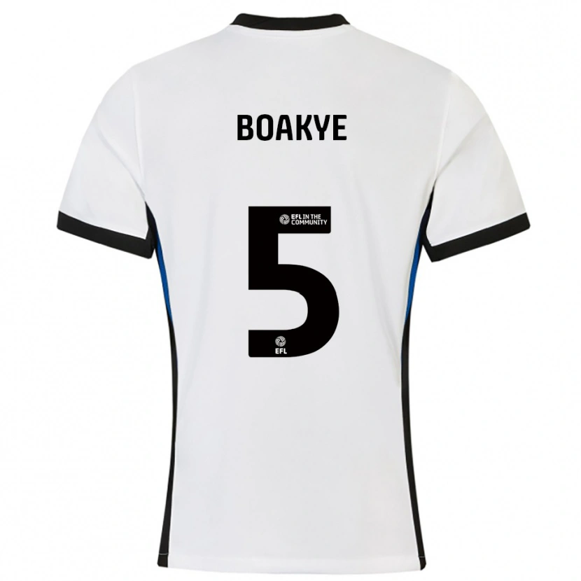 Danxen Homem Camisola Godfred Boakye #5 Branco Azul Alternativa 2025/26 Camisa