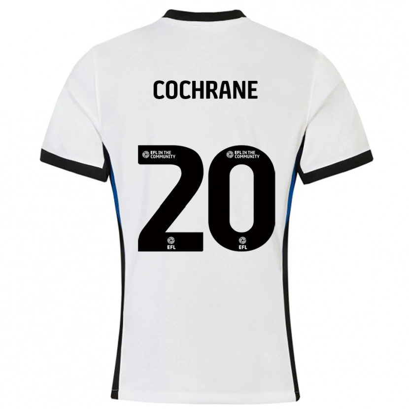 Danxen Homem Camisola Alex Cochrane #20 Branco Azul Alternativa 2025/26 Camisa