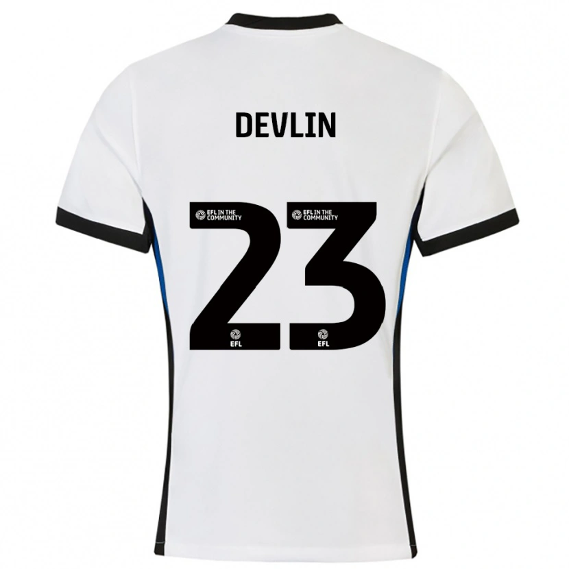 Danxen Homem Camisola Charlotte Devlin #23 Branco Azul Alternativa 2025/26 Camisa