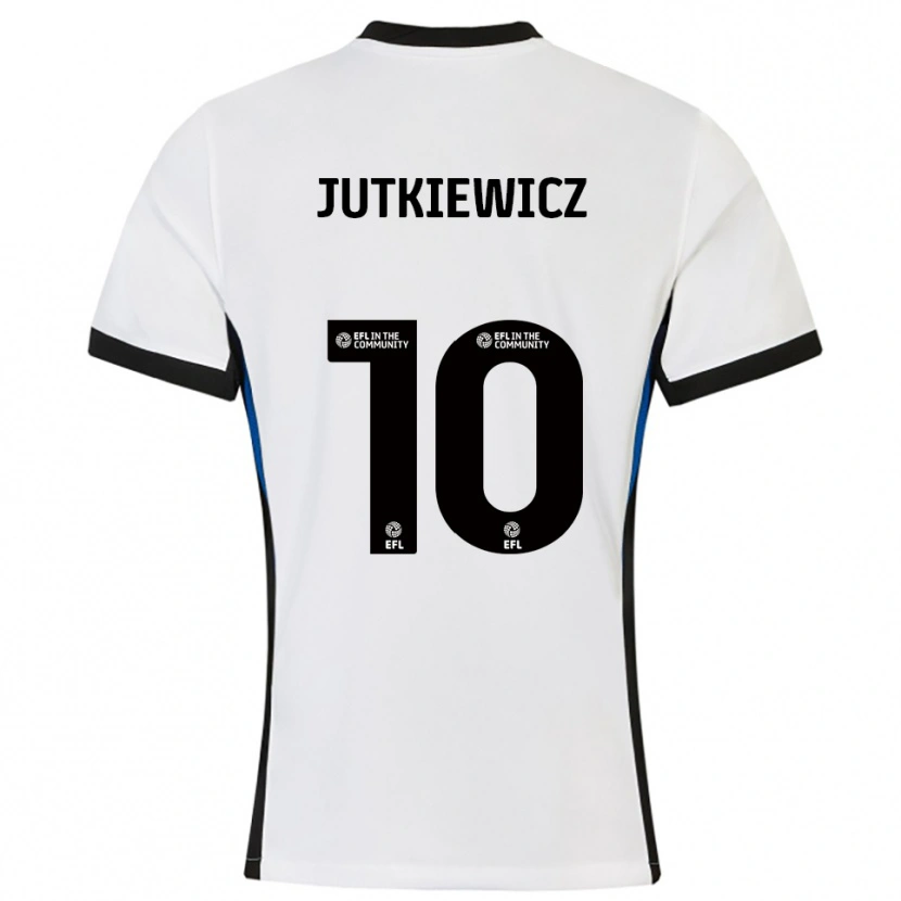 Danxen Homem Camisola Lukas Jutkiewicz #10 Branco Azul Alternativa 2025/26 Camisa