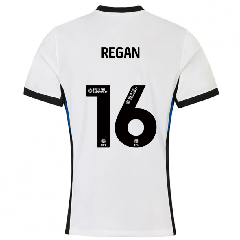 Danxen Homem Camisola Rory Regan #16 Branco Azul Alternativa 2025/26 Camisa