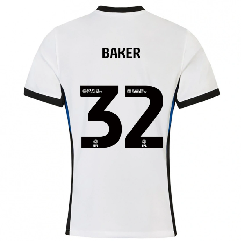 Danxen Homem Camisola Ava Baker #32 Branco Azul Alternativa 2025/26 Camisa