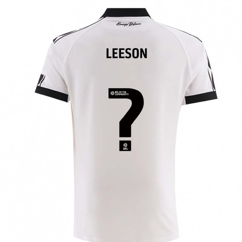 Danxen Homem Camisola Harry Leeson #0 Branco Preto Alternativa 2025/26 Camisa