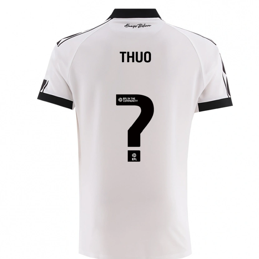Danxen Homem Camisola Mark Thuo #0 Branco Preto Alternativa 2025/26 Camisa