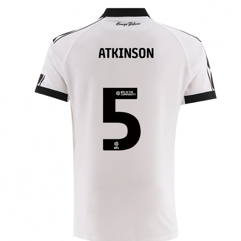 Danxen Homem Camisola Rob Atkinson #5 Branco Preto Alternativa 2025/26 Camisa