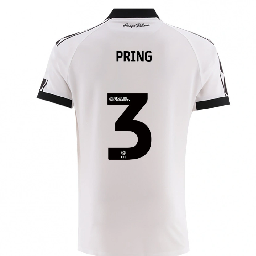 Danxen Homem Camisola Cameron Pring #3 Branco Preto Alternativa 2025/26 Camisa