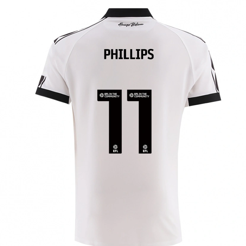 Danxen Homem Camisola Billy Phillips #11 Branco Preto Alternativa 2025/26 Camisa