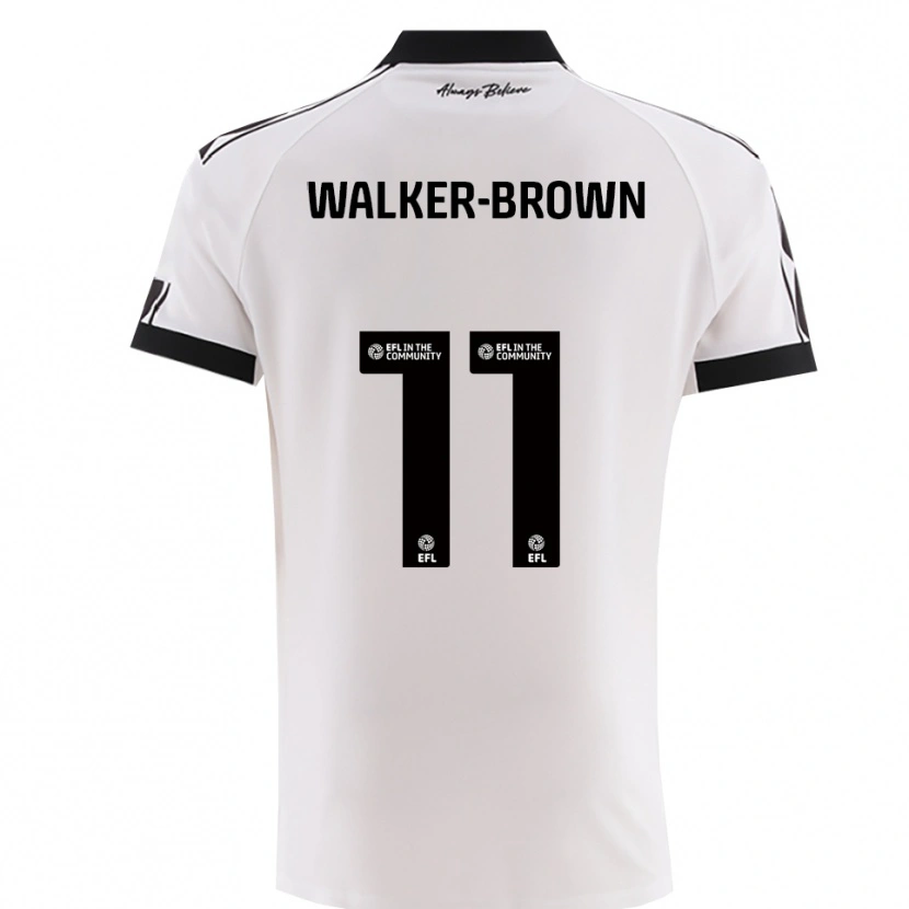 Danxen Homem Camisola Rushon Walker-Brown #11 Branco Preto Alternativa 2025/26 Camisa