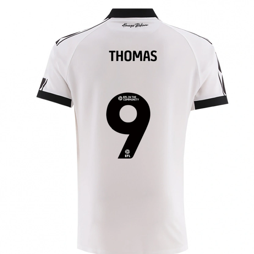 Danxen Homem Camisola Olly Thomas #9 Branco Preto Alternativa 2025/26 Camisa