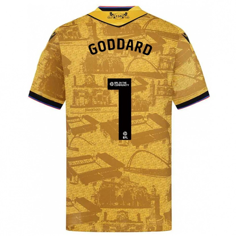 Danxen Homem Camisola Felix Goddard #1 Dourado Preto Alternativa 2025/26 Camisa