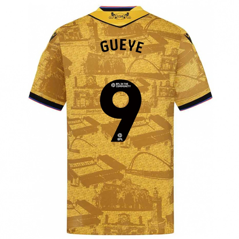 Danxen Homem Camisola Makhtar Gueye #9 Dourado Preto Alternativa 2025/26 Camisa
