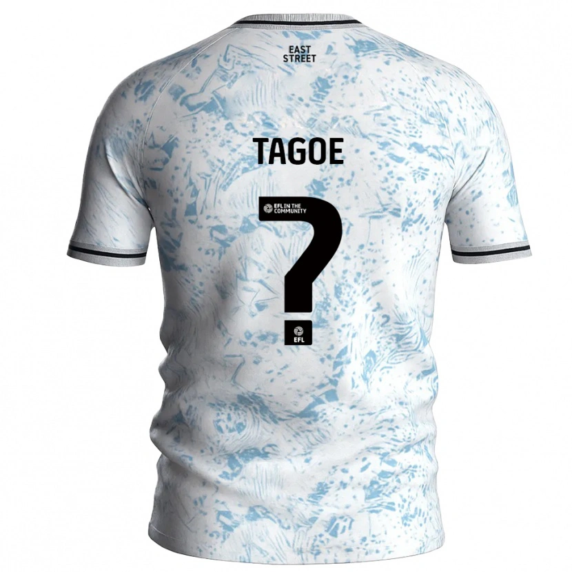 Danxen Homem Camisola Bradley Tagoe #0 Branco Azul Celeste Alternativa 2025/26 Camisa
