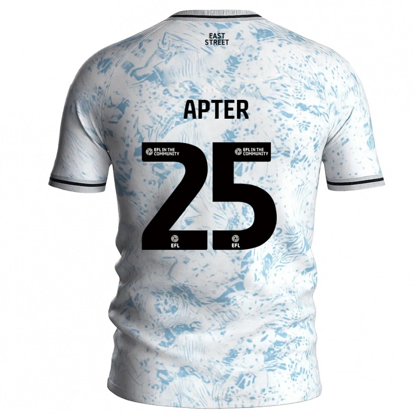 Danxen Homem Camisola Rob Apter #25 Branco Azul Celeste Alternativa 2025/26 Camisa