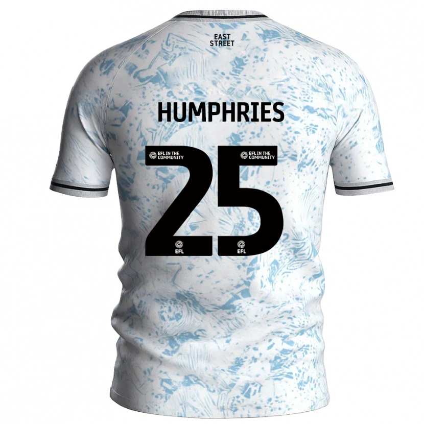 Danxen Homem Camisola Greta Humphries #25 Branco Azul Celeste Alternativa 2025/26 Camisa