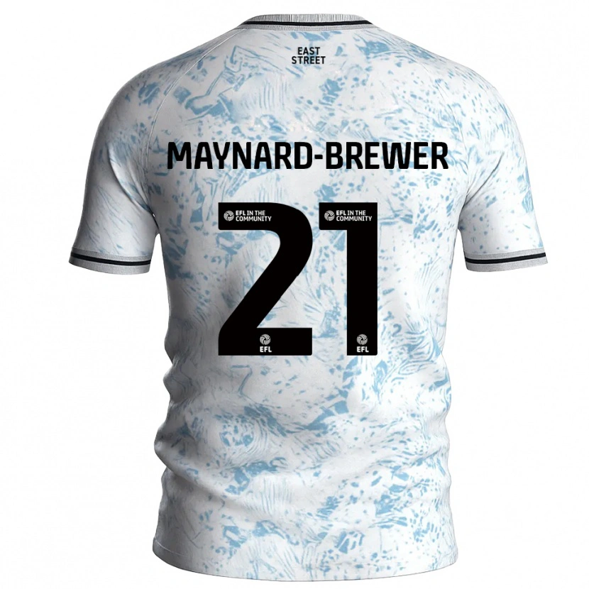 Danxen Homem Camisola Ashley Maynard-Brewer #21 Branco Azul Celeste Alternativa 2025/26 Camisa