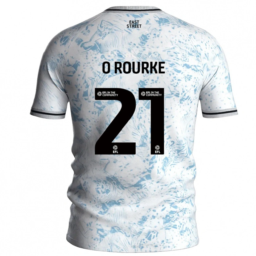 Danxen Homem Camisola Sophie O'rourke #21 Branco Azul Celeste Alternativa 2025/26 Camisa
