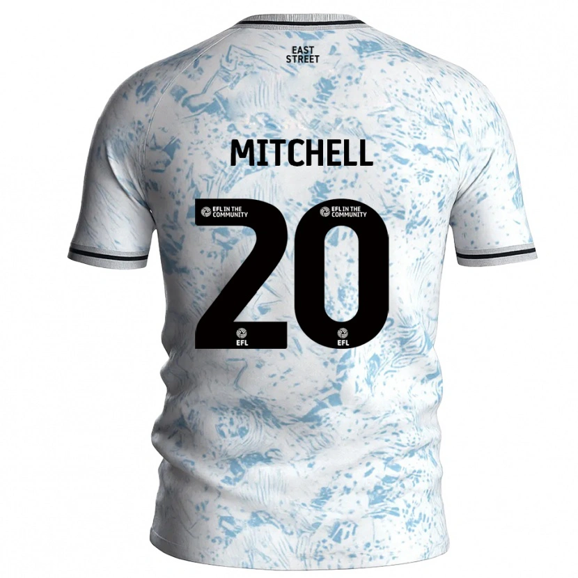 Danxen Homem Camisola Zach Mitchell #20 Branco Azul Celeste Alternativa 2025/26 Camisa