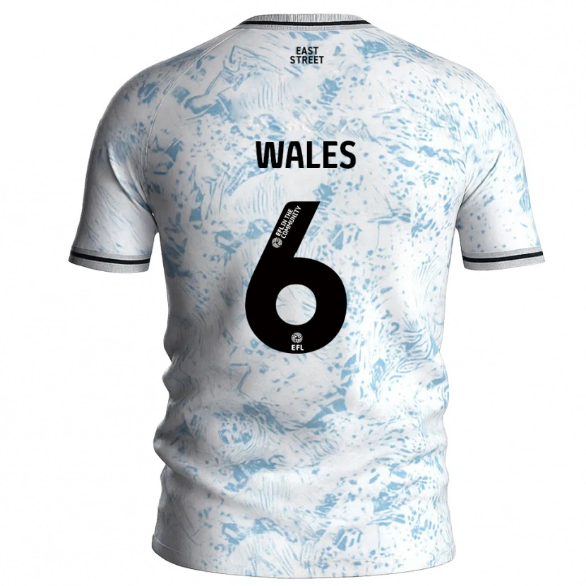 Danxen Homem Camisola Manu Wales #6 Branco Azul Celeste Alternativa 2025/26 Camisa