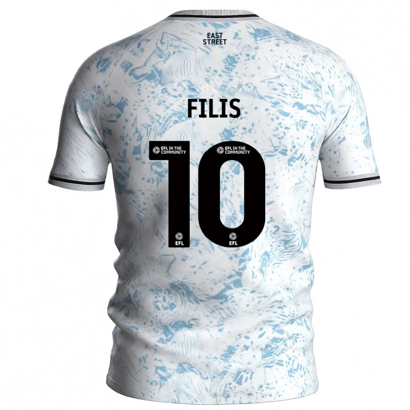 Danxen Homem Camisola Melisa Filis #10 Branco Azul Celeste Alternativa 2025/26 Camisa